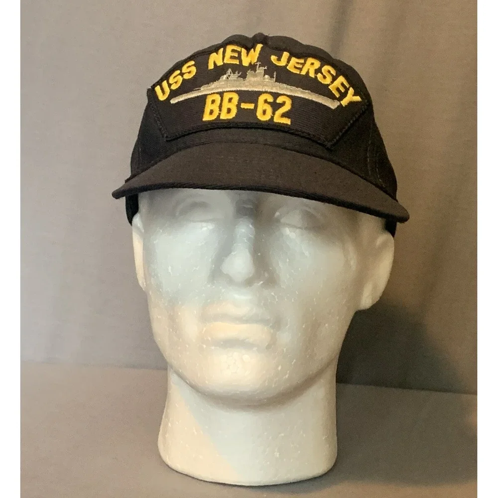 Vintage USS New Jersey BB-62 Snapback Hat‎ Made In USA United States Navy